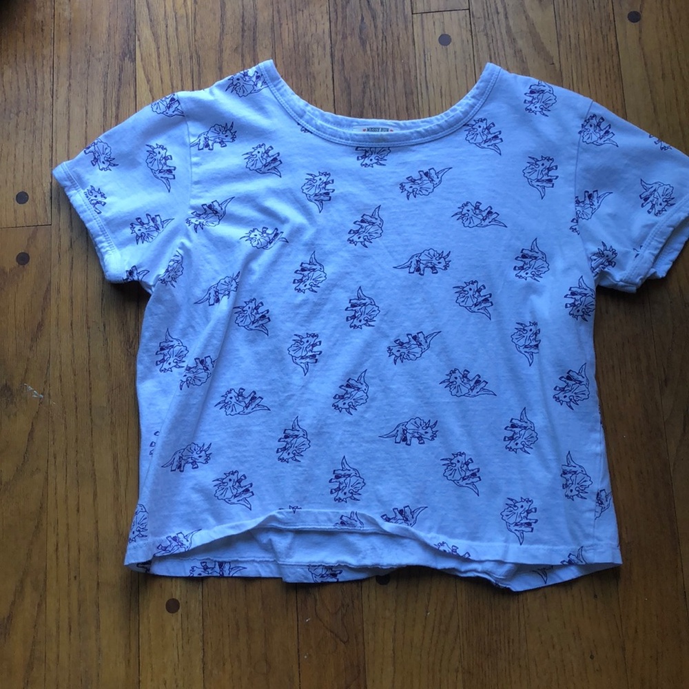 Cropped t shirt with dinosaur design